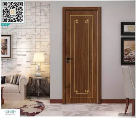 廠價新款鑫順來21-165掃碼輕奢鑲金屬條木門，掃二維碼看裝修風(fēng)格