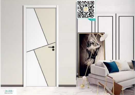 廠價新款鑫順來21-216掃碼叉色木門，掃二維碼看裝修風格